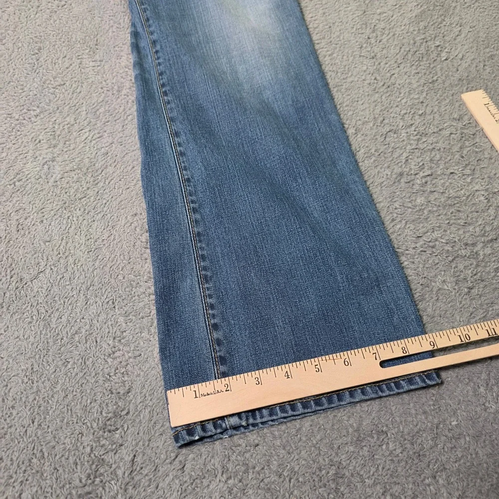 True Religion Mens 40 Ricky Relaxed Straight Jeans Blue Horseshoe Flap Pocket